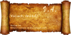 Valach Anikó névjegykártya